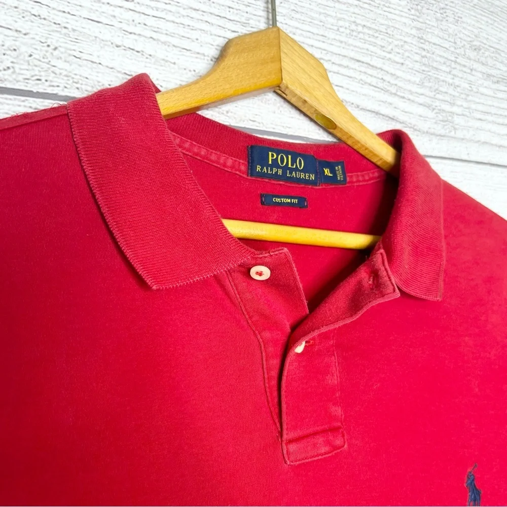 Polo by Ralph Lauren Men's Red Polo Shirt Size XL Custom Fit